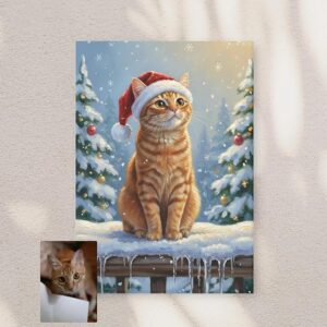 Artzuzu Custom Portrait from Your Photo,Perfect Personalized Christmas Gift,for Pets/Kids,Custom Canvas/Framed Prints as Wall art-Winter Wonderland
